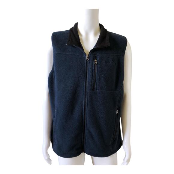 Eddie Bauer Other - EDDIE BAUER Mens Size XL Navy Blue Sleeveless Fleece Zip Front Vest
